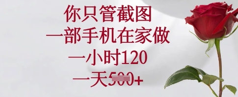你只管截图，一部手机在家做，一小时120.一天5张【揭秘】-轻创终点站