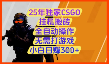 25年独家CSGO挂G搬砖，全自动操作，无需打游戏，小白日入3张+【揭秘】-轻创终点站