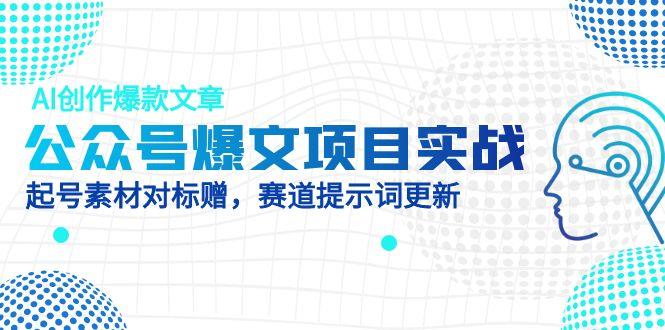 公众号爆文项目实战，AI创作爆款文章，起号素材对标赠(附赛道AI提示词-轻创终点站