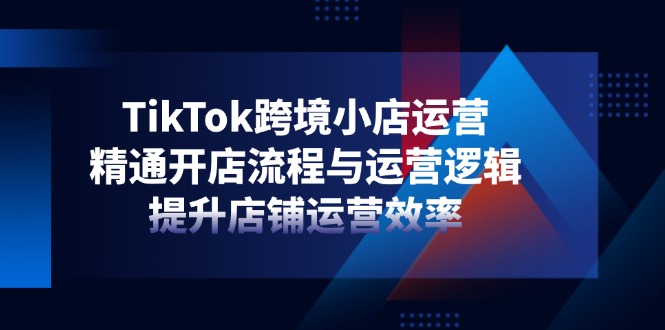 TikTok跨境小店运营，精通开店流程与运营逻辑，提升店铺运营效率-轻创终点站