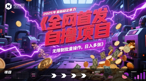 全网首发，2025年最新稳定暴力全自动自撸项目，无限制批量操作，日入多张【揭秘】-轻创终点站