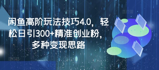 闲鱼高阶玩法技巧4.0，轻松日引300+精准创业粉，多种变现思路-轻创终点站