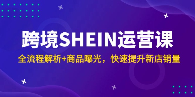 跨境SHEIN运营课，全流程解析+商品曝光，快速提升新店销量-轻创终点站