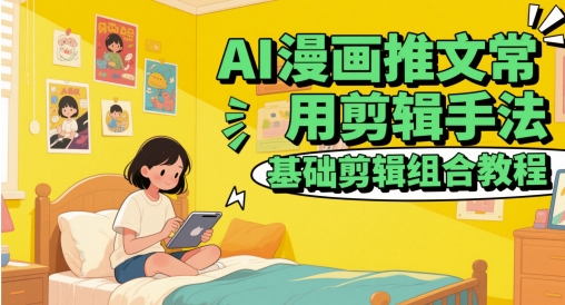 AI漫画推文常用剪辑手法，基础剪辑组合教程-轻创终点站