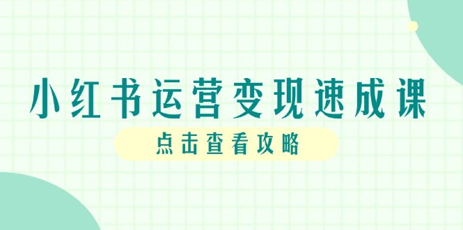 小红书运营变现速成课，账号搭建到暴力起号，个人IP全流程指南-轻创终点站