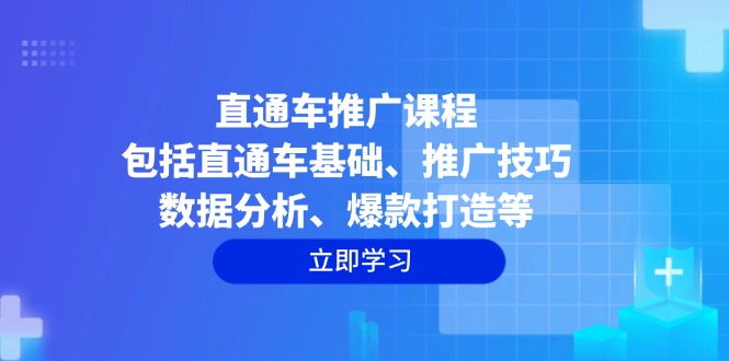 直通车推广课程：包括直通车基础、推广技巧、数据分析、爆款打造等-轻创终点站