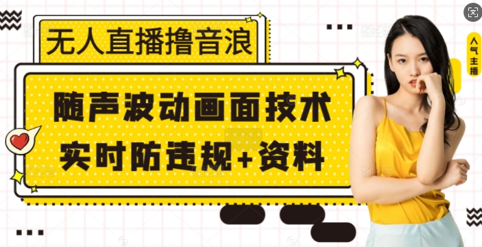 无人直播撸音浪+随声波动画面技术+实时防违规+资料【揭秘】-轻创终点站