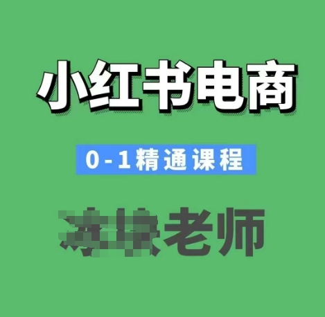 小红书电商0-1精通课程，小红书开店必学课程-轻创终点站