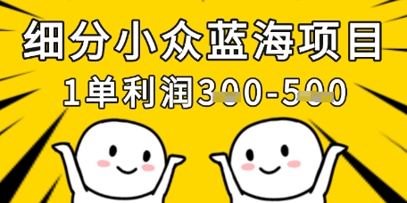 细分小众蓝海项目，一单利润3张，每月收入稳定过1w+-轻创终点站