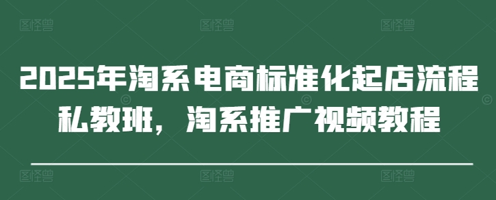 2025年淘系电商标准化起店流程私教班，淘系推广视频教程-轻创终点站