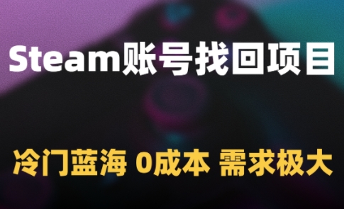 Steam账号找回项目，冷门蓝海，0成本，需求极大-轻创终点站