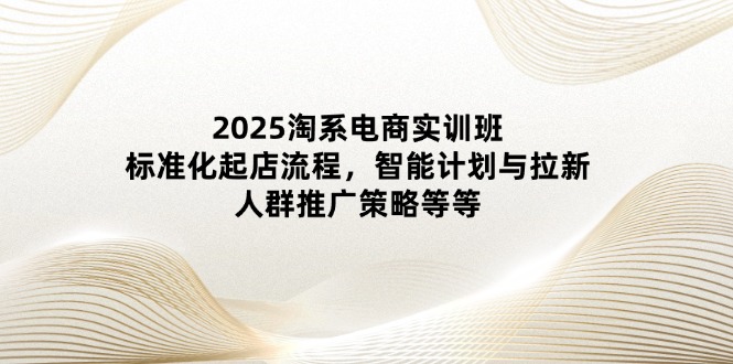 2025淘系电商实训班：标准化起店流程，智能计划与拉新，人群推广策略等等-轻创终点站