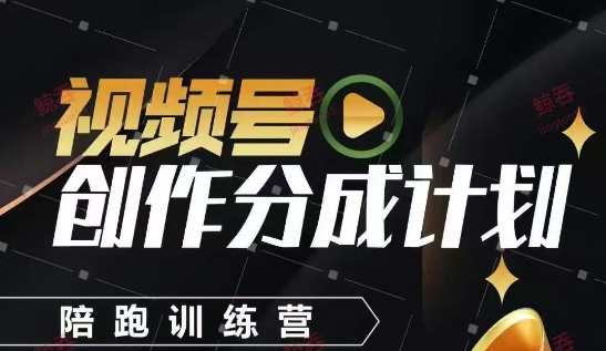 视频号创作分成计划陪跑训练营，手把手教会你如何制作视频，细水长流型项目-轻创终点站