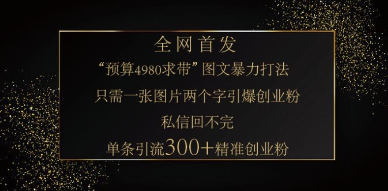 小红书神奇图片引流法，只需一张图，就能单条笔记凭借此方法，轻松引流 300 + 精准创业粉-轻创终点站