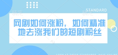 网剧如何涨粉，如何精准地去涨我们的短剧粉丝-轻创终点站