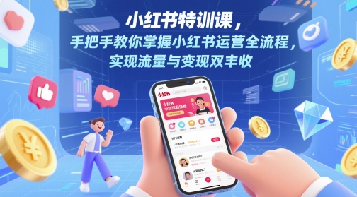 小红书特训课，手把手教你掌握小红书运营全流程，实现流量与变现双丰收-轻创终点站
