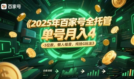 2025年百家号全托管，单号月入4-5位数，懒人福音，纯挂G玩法【揭秘】-轻创终点站