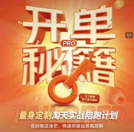 淘宝开单秘籍PRO，量身定制淘天实战陪跑计划，告别做店迷茫、快速突破运营瓶颈期-轻创终点站