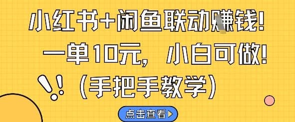 小红书+闲鱼联动挣钱，一单10元，小白可做-轻创终点站