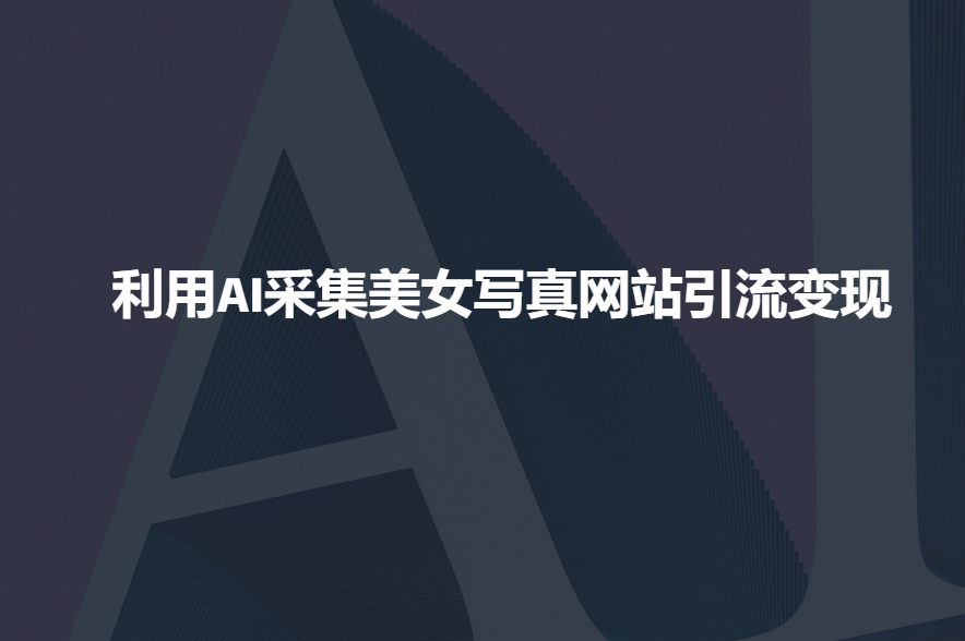 利用AI采集美女写真网站引流变现，引流嘎嘎的-轻创终点站