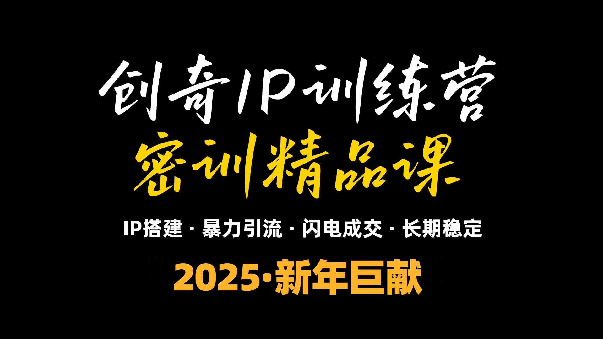 2025年“知识付费IP训练营”小白避坑年赚百万，暴力引流，闪电成交-轻创终点站