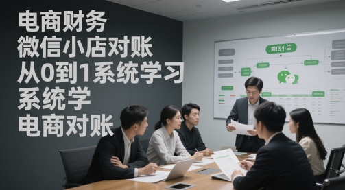 电商财务微信小店对账，从0到1系统学习电商对账-轻创终点站