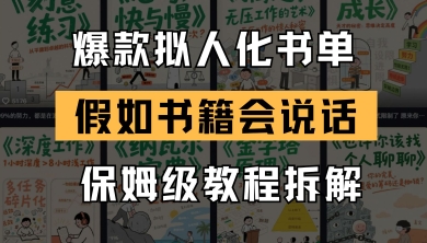 最新爆款拟人化书单玩法，假如书籍会说话，保姆级教程-轻创终点站