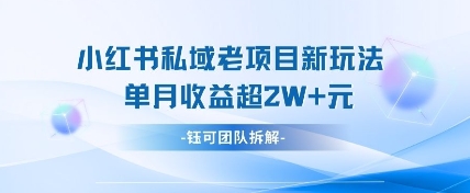 小红书私域项目新玩法，单月变现过W+-轻创终点站