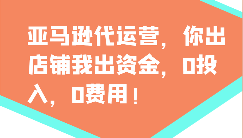 亚马逊代运营，你出店铺我出资金，0投入，0费用，无责任每天300分红，赢亏我承担-轻创终点站
