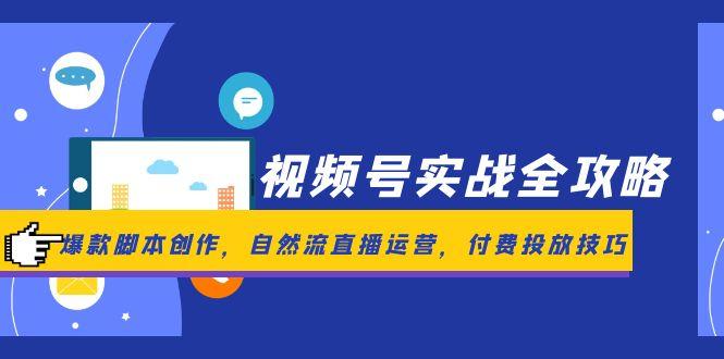 视频号实战全攻略，爆款脚本创作，自然流直播运营，付费投放技巧-轻创终点站