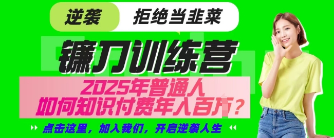【网创项目终点站-镰刀训练营超级IP合伙人】25年普通人如何通过知识付费实现逆袭【揭秘】-轻创终点站