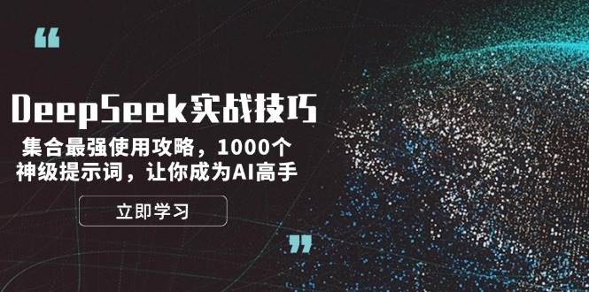 DeepSeek实战技巧：集合最强使用攻略，1000个神级提示词，让你成为AI高手-轻创终点站