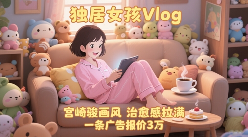 单个账号涨粉71W！用AI制作独居女孩Vlog，宫崎骏画风，治愈感拉满，一条广告报价3W-轻创终点站