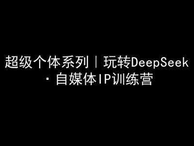 超级个体系列，玩转DeepSeek·自媒体IP训练营，deepseek教程-轻创终点站